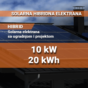 Hibridna solarna elektrana 10 kW – 20 kWh – trofazna