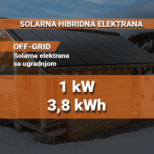 Off-grid (otočna) solarna elektrana 1 kW – 3,8 kWh