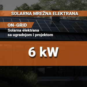 On-grid (mrežna) solarna elektrana 6 kW – monofazna